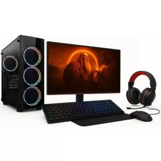 PC zostava AMD Ryzen 5 5500 Hexa Core | DDR4 RAM 8GB | SSD 1000GB | Gigabyte GeForce GT 1030 2GB | WiFi + Bluetooth | 24" LCD monitor Samsung | Herný SET | Windows 11 Pro